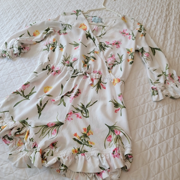 Pijama white sleep/casual feminine romper. Sz S Rayon blend - Picture 8 of 8